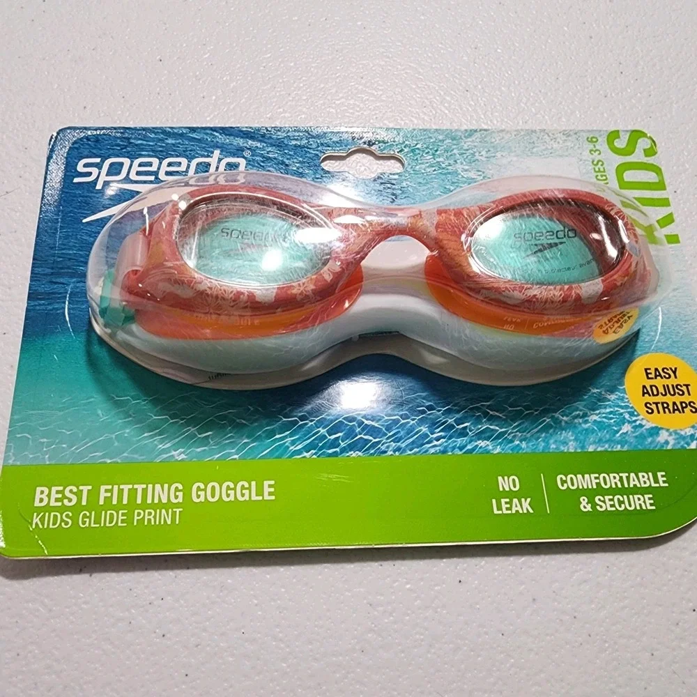 Kids Speedo Goggle Orange Age 3-6 Adjustable New In Pack